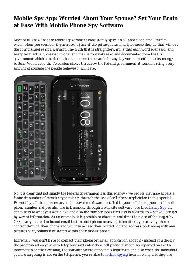 Spy Software for Cell Phones and Tablets